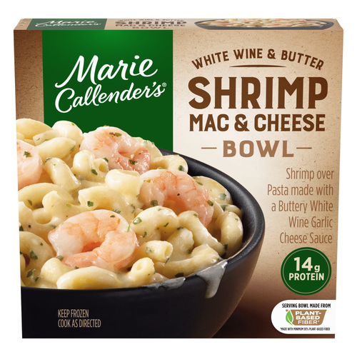 Marie Callender's White Wine And Butter Shrimp Mac Cheese Bowl, Frozen Meal - 10.5 Ounce