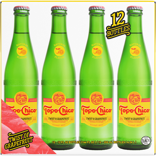 Topo Chico Twist Of Grapefruit Mineral Water Glass Bottles - 12 Fluid Ounce - 12 Count Image 1 of 2