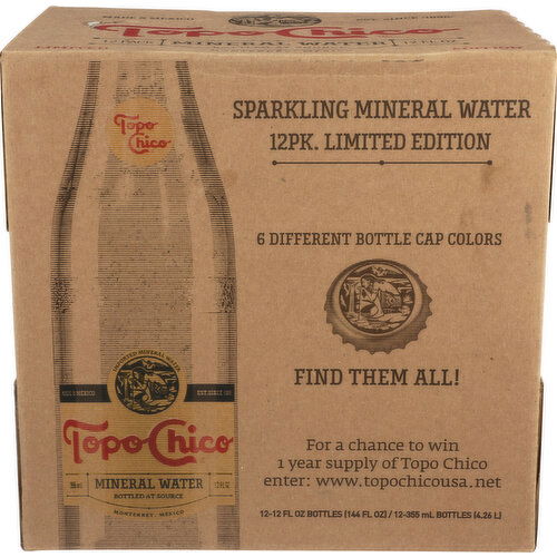 Topo Chico Sparkling Mineral Water - 12 Fluid Ounce - 12 Count