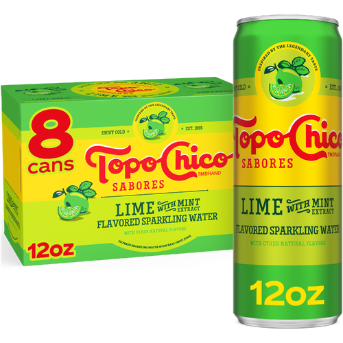 Topo Chico Lime With Mint Extract Sparkling Water Cans - 12 Fluid Ounce - 8 Count