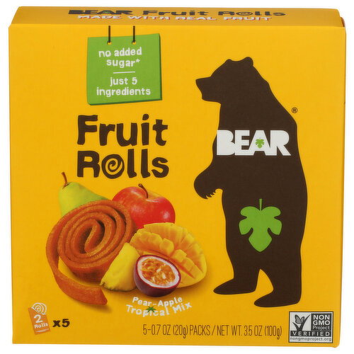 Bear Tropical Fruit Rolls Multipack - 0.7 Ounce - 5 Count Image 1 of 4
