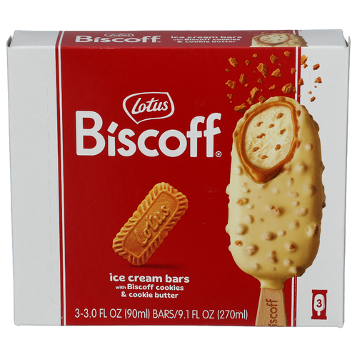 Biscoff White Chocolate Cookie Butter Ice Cream Bar Bars - 3.033 Fluid Ounce - 3 Count