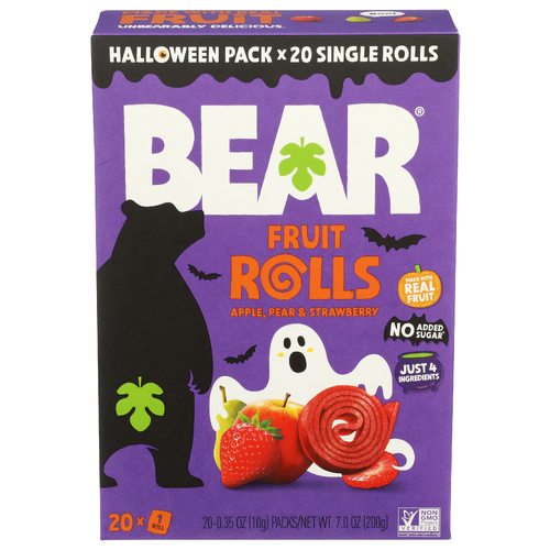Bear Strawberry Fruit Rolls Halloween - 0.35 Ounce - 20 Count