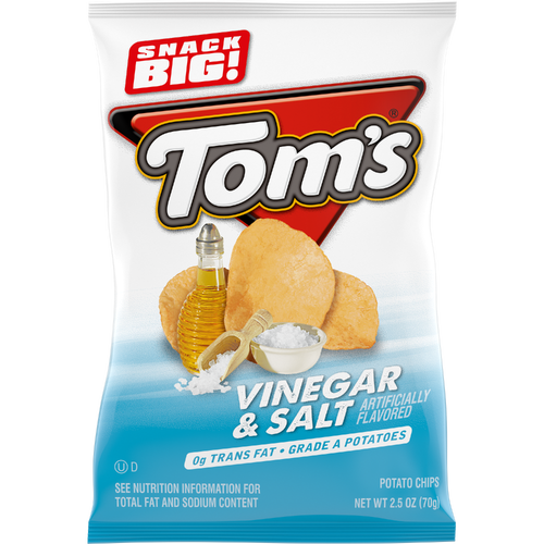 Tom's Vinegar And Salt Potato Chips - 2.5 Ounce Image 1 of 2
