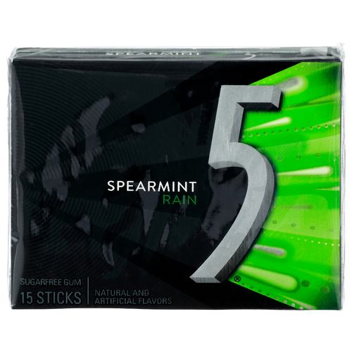 5 Spearmint Rain Sugar Free Gum - 15 Count