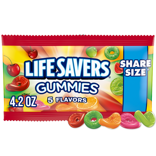 Life Savers 5 Flavors Gummy Candy, Share Size, Bag - 4.2 Ounce