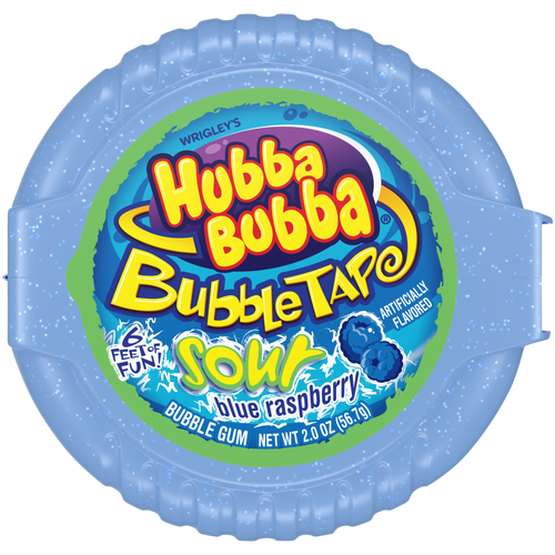 Hubba Bubba Sour Blue Raspberry Bubble Gum Tape - 2 Ounce