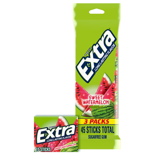Extra Sugar Free Watermelon Chewing Gum - 45 Count
