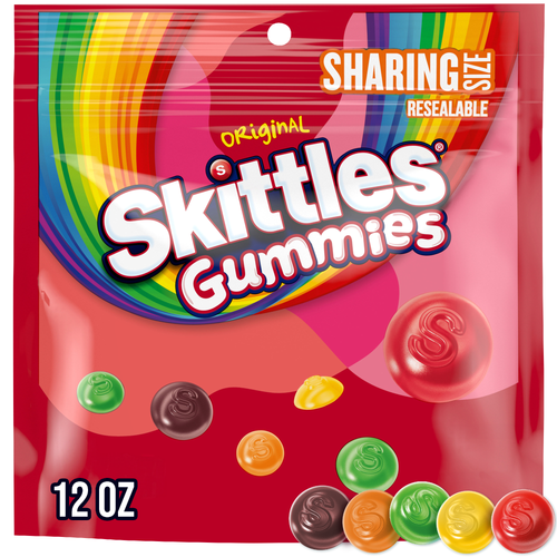 Skittles Gummies Original Gummy Candy, Sharing Size, Resealable Bag - 12 Ounce