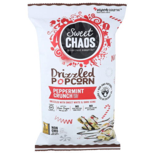 Sweet Chaos Peppermint Crunch Drizzled Popcorn - 5.5 Ounce