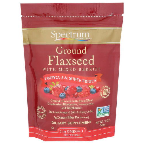 Spectrum Essentials Ground Flaxseed Mixed Berries - 12 Ounce