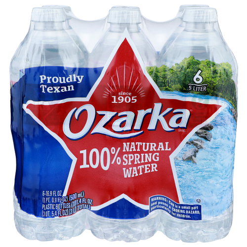 Ozarka 100% Natural Spring Water - 16.9 Fluid Ounce - 6 Count