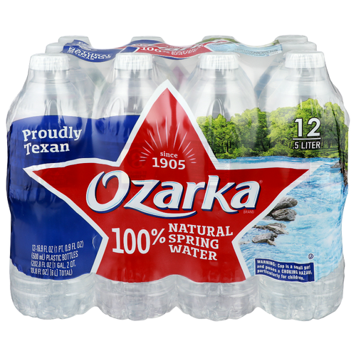 Ozarka 100% Natural Spring Water - 16.9 Fluid Ounce - 12 Count