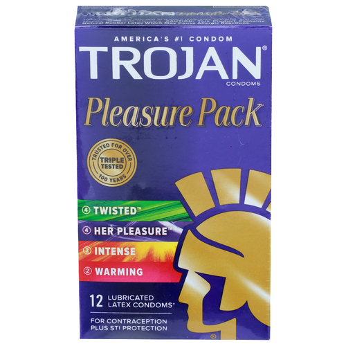 Trojan Pleasure Pack Condoms - 12 Count