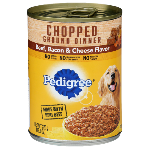 Pedigree Beef, Bacon & Cheese Flavor Chopped Ground Dinner Food For Dogs - 13.2 Ounce
