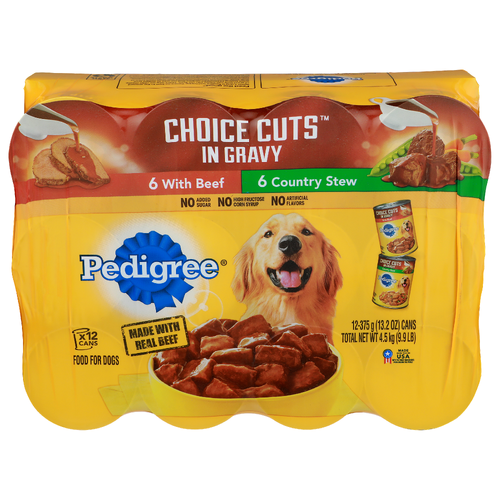Pedigree Canned Food For Dogs Choice Cuts In Gravy - 1.1 Ounce - 12 Count