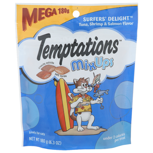 Temptations Mix Ups Tuna, Shrimp & Salmon Surfers' Delight - 6.3 Ounce