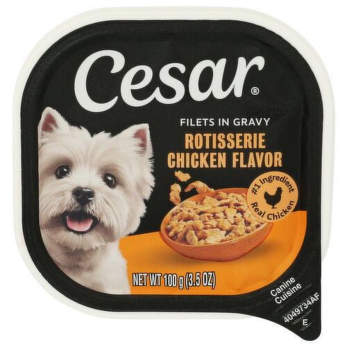 Cesar Rotisserie Chicken Filets In Gravy Adult Wet Dog Food - 100 Gram Image 1 of 4