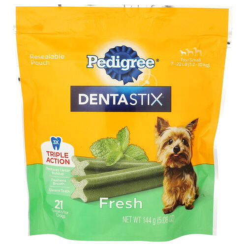 Pedigree Fresh Dentastix Dental Care Treats Toy & Small Breed - 6.857 Gram - 21 Count