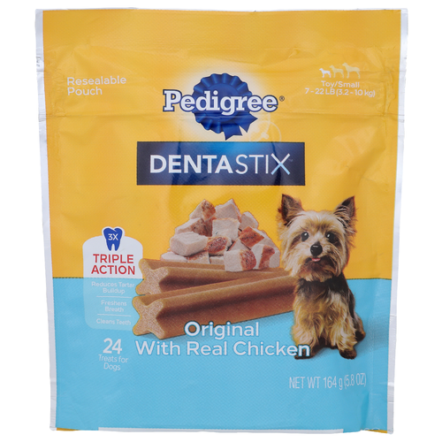 Pedigree Original With Real Chicken Dentastix Treats For Dogs - 0.242 Ounce - 24 Count