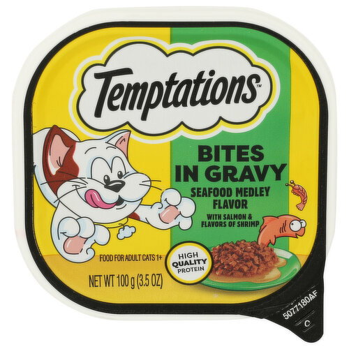 Temptations Seafood Medley Wet Cat Food Bites In Gravy - 100 Gram