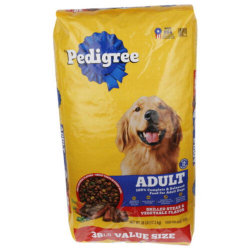 Pedigree Grilled Steak and Vegetable Flavor Adult Dry Dog Food - 38 Pound Image 1 of 4