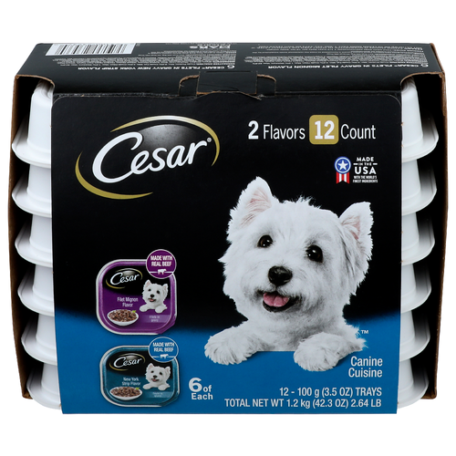 Cesar Made With Real Beef Canine Cuisine 1.2 Kilogram - 0.292 Ounce - 12 Count