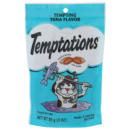 Temptations Tempting Tuna Flavor Crunchy Outside Soft Inside Treats For Cats - 3 Ounce