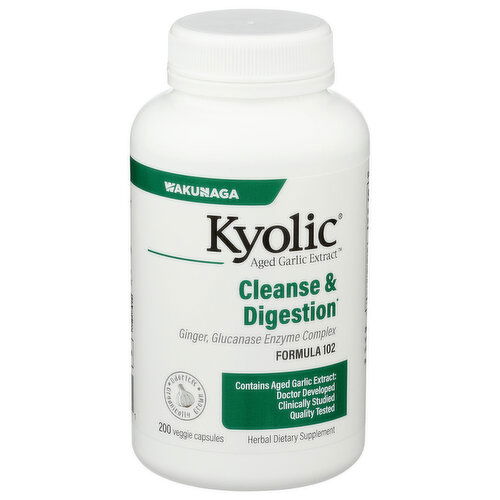 KYOLIC Cleanse & Digestion, Formula 102 Enzymes Vegetarian - 200 Count
