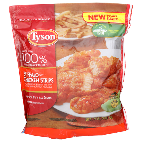 Tyson Chicken Breast Strip Fritters With Rib Meat And Buffalo Style Sauce Strips - 25 Ounce