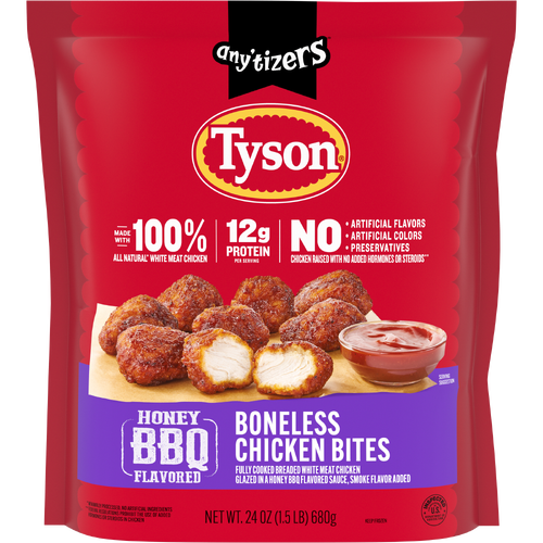 Tyson Anytizers Frozen Sweet BBQ Flavored Boneless Chicken Bites - 24 Ounce