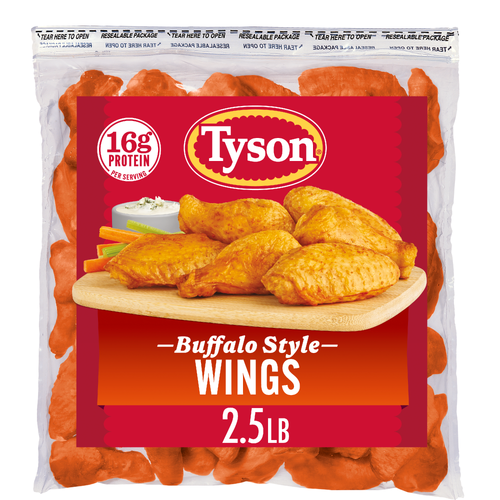 Tyson Buffalo Frozen Chicken Wings, Bag - 2.5 Pound