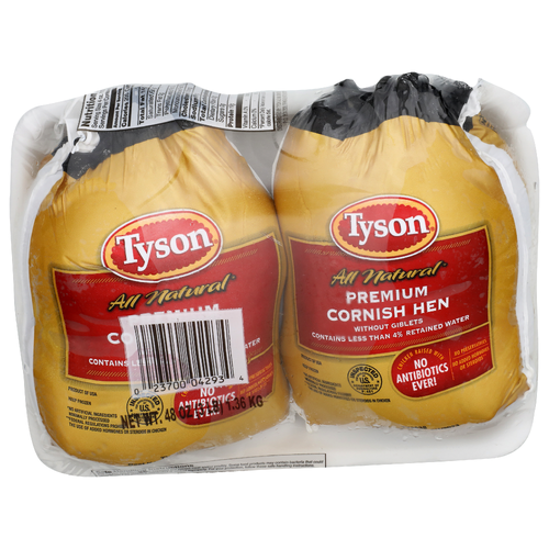 Tyson Without Giblets Premium Cornish Hen - 48 Ounce