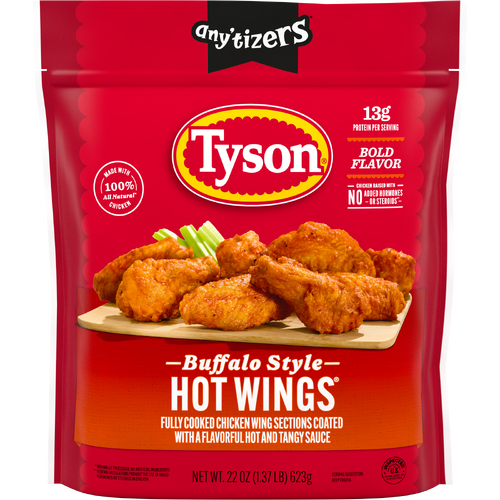Tyson Anytizers Frozen Buffalo Style Hot Wings Bone-In - 22 Ounce