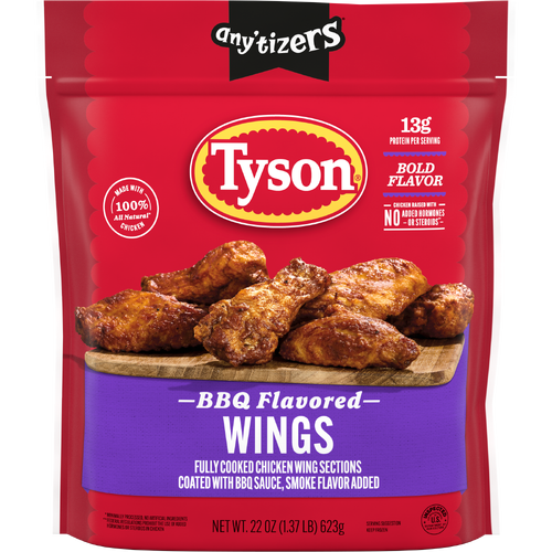 Tyson Anytizers Frozen BBQ Flavored Chicken Wings - 22 Ounce