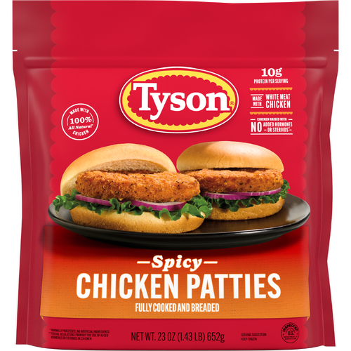 TYSON Frozen Spicy Chicken Patties - 23 Ounce