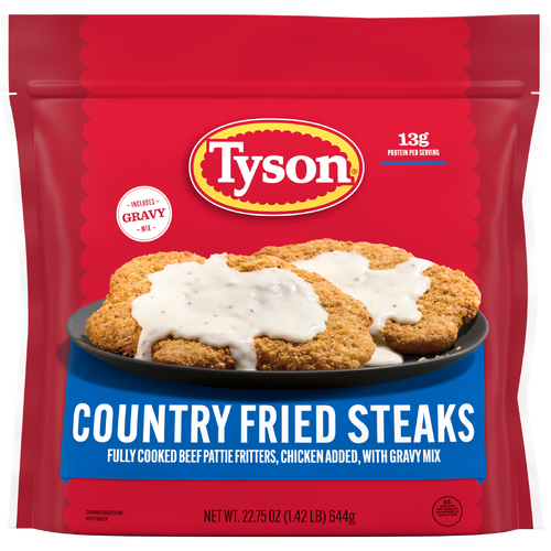 Tyson Frozen Country Fried Steaks With Gravy Mix - 22.75 Ounce