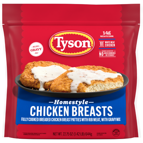 Tyson Frozen Homestyle Chicken Breasts With Gravy Mix - 22.75 Ounce