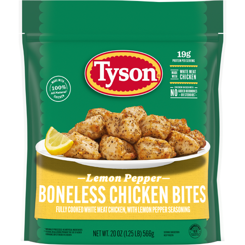 TYSON Frozen Lemon Pepper Boneless Chicken Bites - 20 Ounce