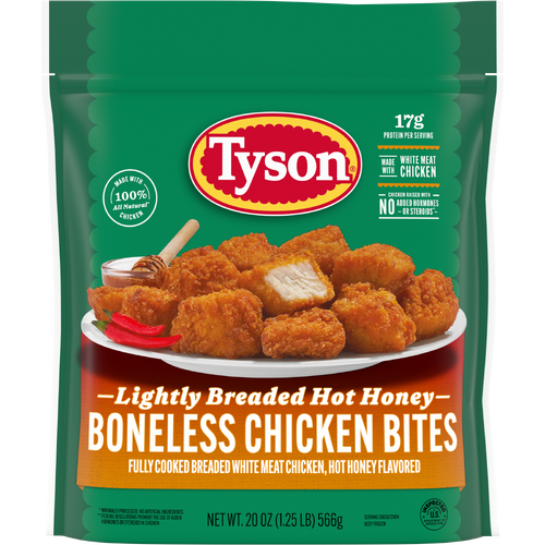 TYSON Frozen Lightly Breaded Hot Honey Boneless Chicken Bites - 20 Ounce
