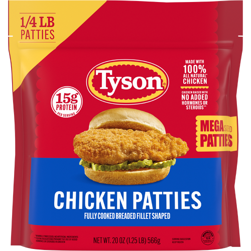 Tyson Frozen Mega Chicken Patties - 20 Ounce