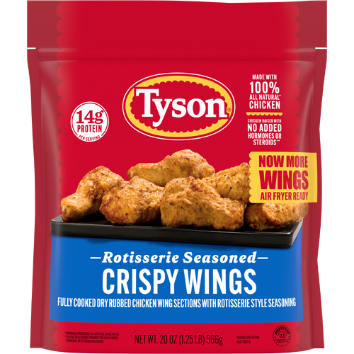 Tyson Frozen Rotisserie Seasoned Crispy Wings - 20 Ounce Image 1 of 2