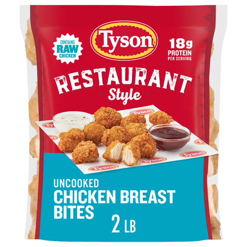 Tyson Restaurant-Style Chicken Breast Bites Lightly Breaded Frozen Raw - 32 Ounce