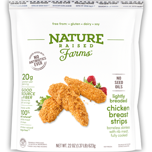 Nature Raised Breaded Chicken Breast Strips Fully Cooked - 22 Ounce