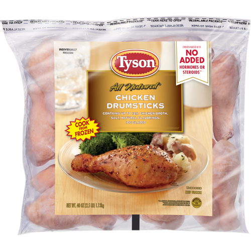 Tyson Chicken Drumsticks, Frozen - 2.5 Pound