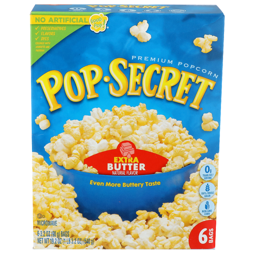 POP-SECRET Extra Butter Premium Popcorn - 3.2 Ounce - 6 Count