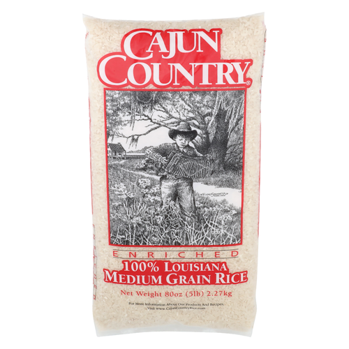 Cajun Country 100% Louisiana Medium Grain Rice - 80 Ounce