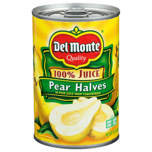 Del Monte In Pear Juice From Concentrate Halves - 15 Ounce