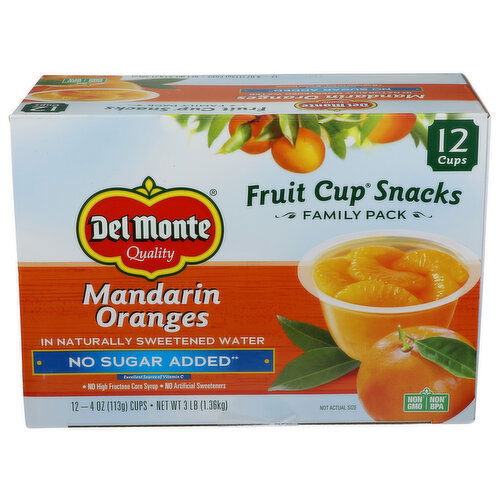 BROOKSHIRE'S Dm Fruit Cup Mandarin Orange 12 - 0.25 Pound - 12 Count