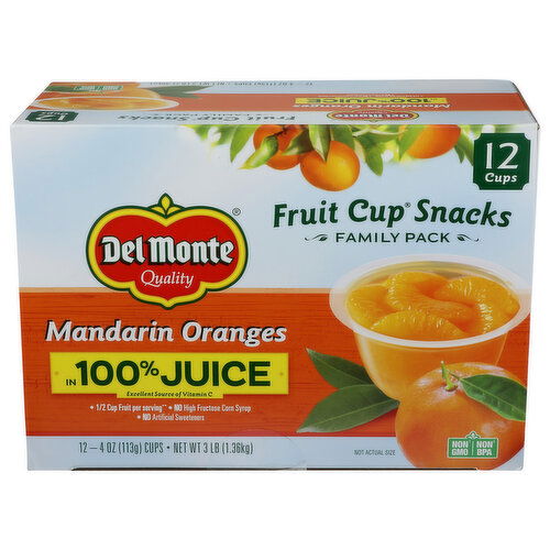 Del Monte Dm Fruit Cup 100 Pct Jc Mnd Or 12 - 0.25 Pound - 12 Count